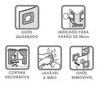Cortina para Cozinha de Voil com Forro de Microfibra