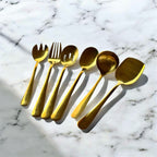 Kit de Servir Dourado de 6 Peças em Aço Inox Premium – Elegância e Sofisticação à Mesa