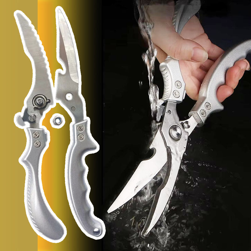 🔥 Promoção - Tesoura de Cozinha Premium Segura Multifuncional em Aço Inoxidável